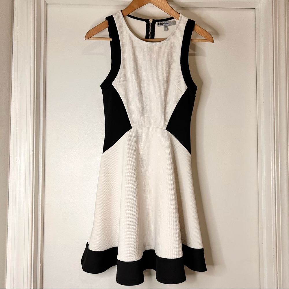 Bailey Blue Black/White Fit and Flair Dress - Size Small - Picture 2 of 8